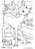 A cute baby calf in the barn coloring page