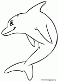 Friendly dolphin jumping  coloring page