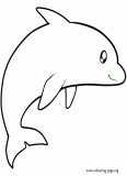 Cute dolphin jumping coloring page