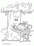 Boots and Chocolate Tree coloring page