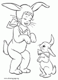 Little boy dressed as a Easter bunny