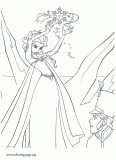 Elsa angry with Hans coloring page