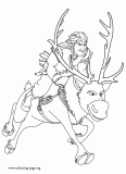 Kristoff and Sven coloring page