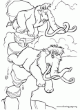 Manny and Ellie in trouble coloring page
