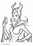 Angelina Jolie as Maleficent coloring page