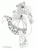 Clawdeen Wolf, a student at Monster High coloring page