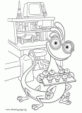 Randall, the Mike's roommate coloring page