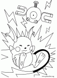Raichu and Magnemite coloring page