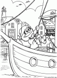 Animal on board a ship coloring page