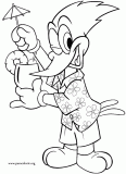Woody Woodpecker on Vacation coloring page