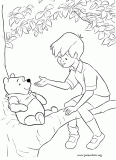 Winnie the Pooh and Christopher Robin coloring page