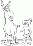 Donkey and Puss in Boots coloring page