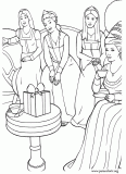 Sleeping Beauty, Snow White, Cinderella and Rapunzel coloring page