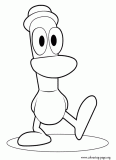 Pato dancing coloring page