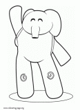 Friendly elephant Elly coloring page