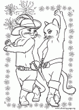 Puss in Boots and Kitty Softpaws coloring page
