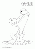 Gabi, an emotional frog coloring page