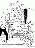 Tintin and Snowy coloring page