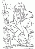 Rafiki and Timon coloring page