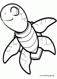 Sea turtle swimming coloring page