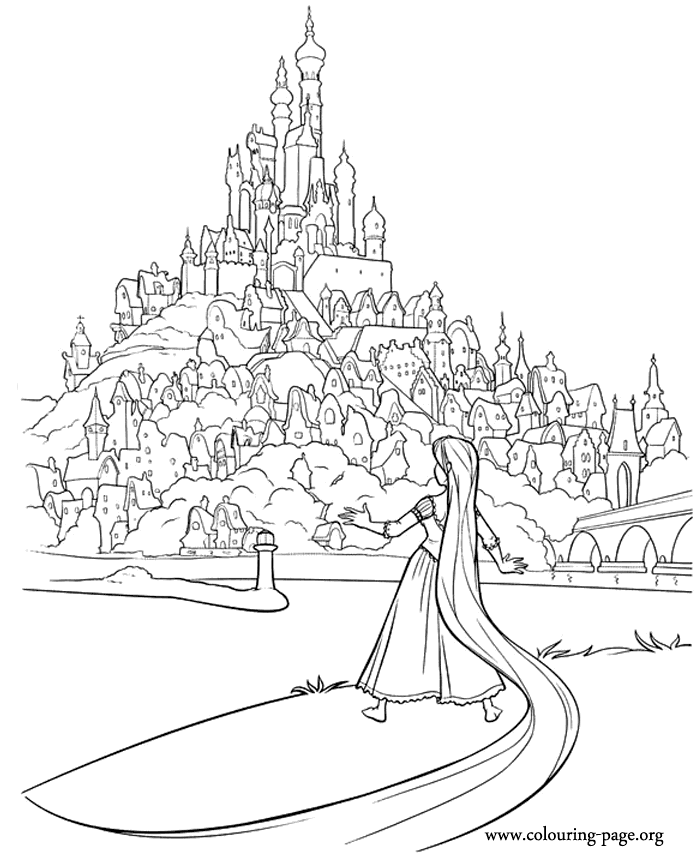 tangled castle coloring pages - photo #1