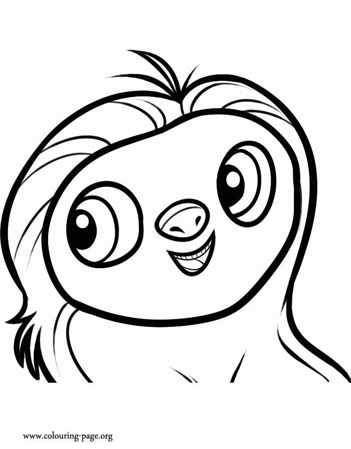 sloth face coloring coloring pages