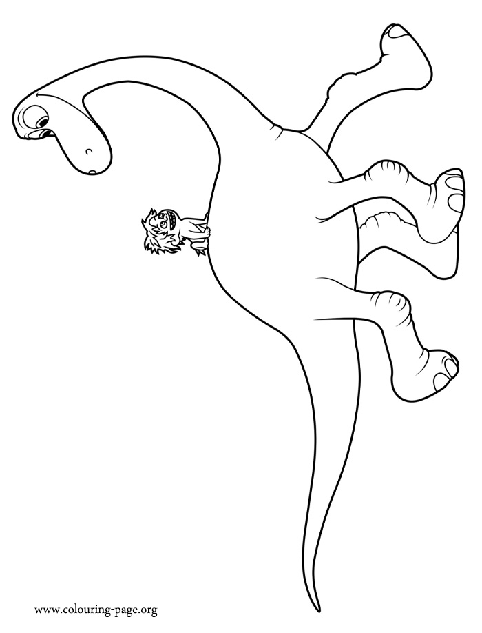 The Good Dinosaur Spot And Arlo Coloring Page