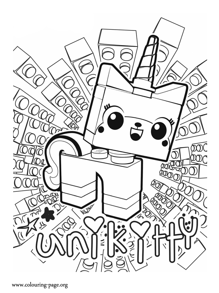 The Lego Movie - UniKitty, a unicorn kitten coloring page