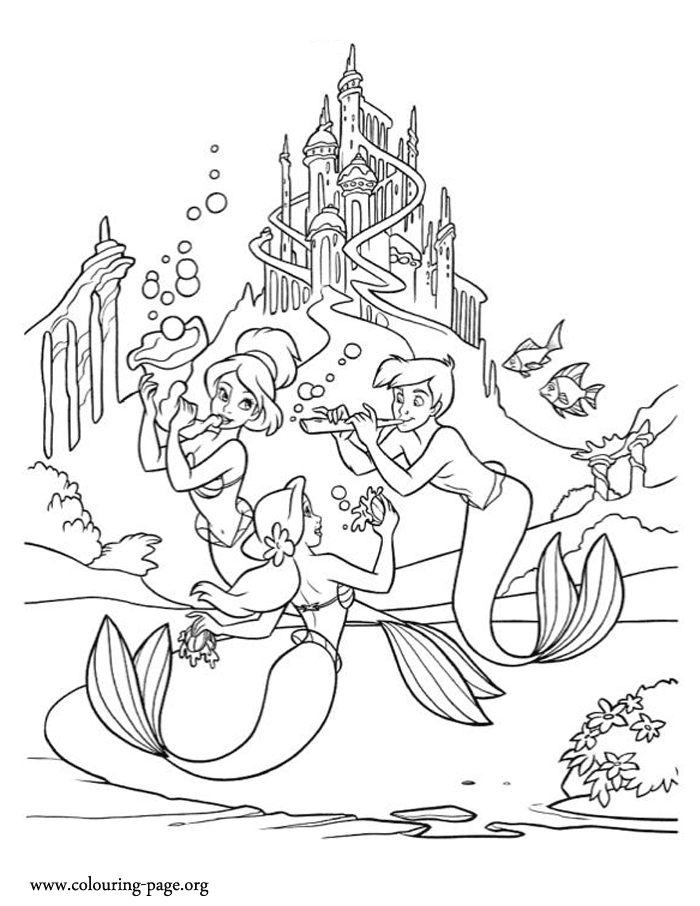 under the sea coloring pages little mermaid - photo #1