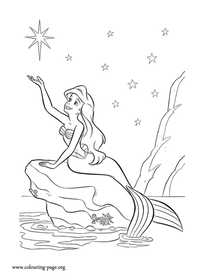 The Little Mermaid   Ariel makes a special wish coloring page