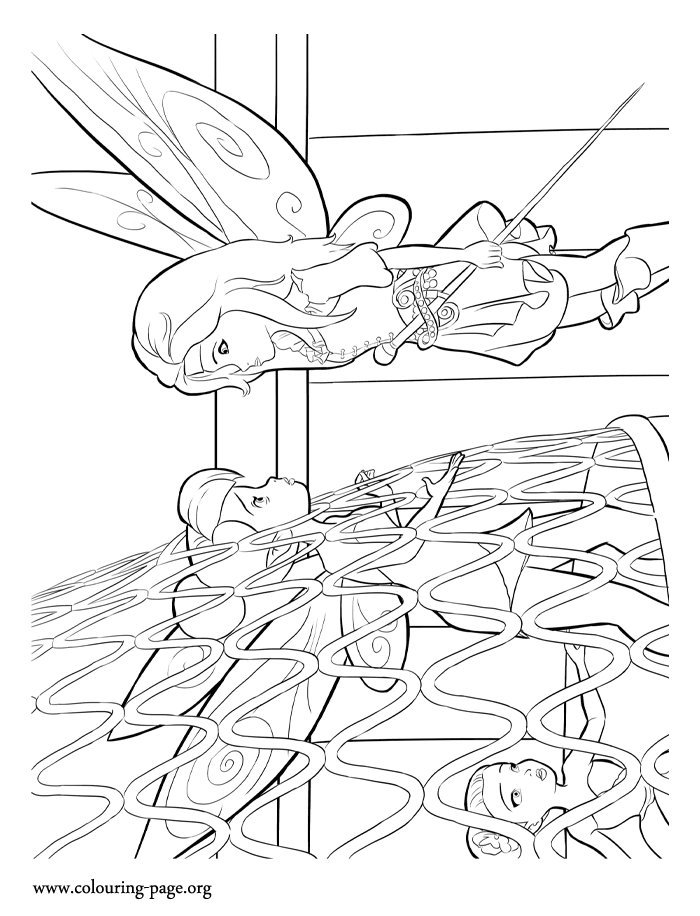 Tinkerbell trapped in a birdcage coloring page Tinkerbell trapped in a birdcage coloring page