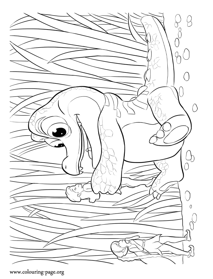 Crocky with Rosetta and Fawn coloring page Crocky with Rosetta and Fawn coloring page