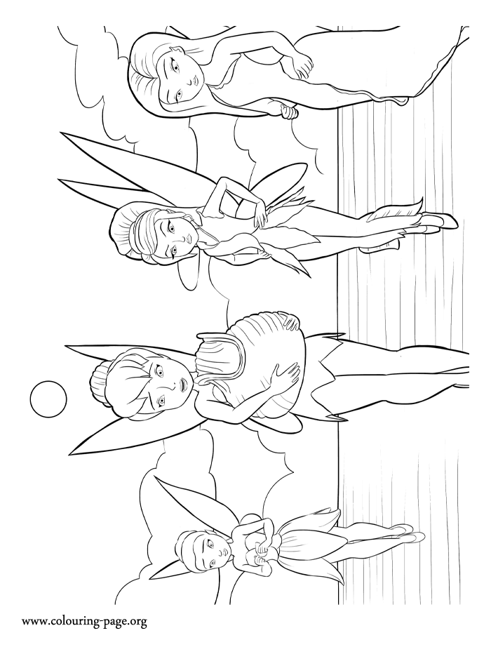 Fairies protecting the blue pixie dust coloring page Fairies protecting the blue pixie dust coloring page
