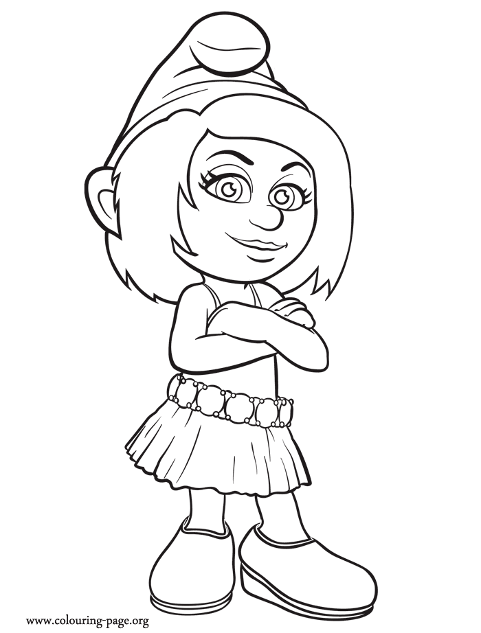 The Smurfs Vexy, a troublemaker Smurf coloring page