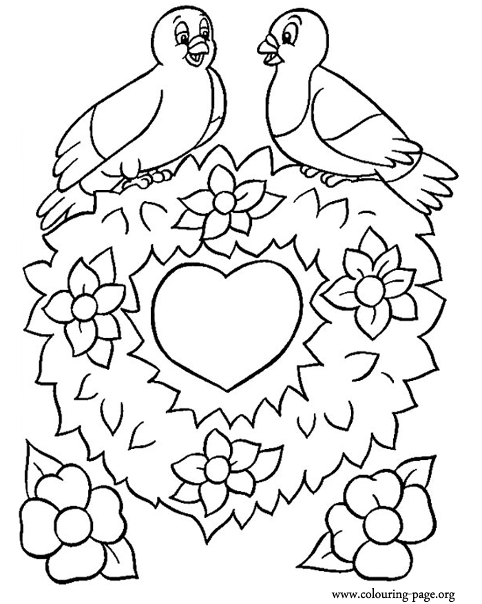 valentine coloring pages hearts and flowers - photo #19