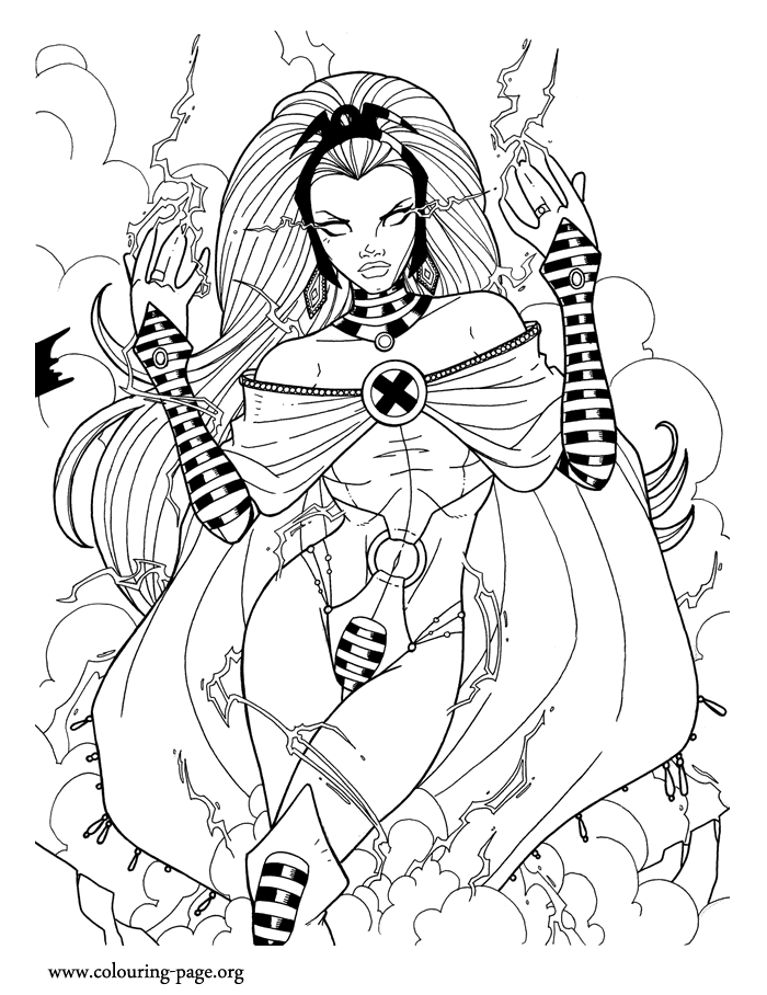 x men coloring pages of storms - photo #8