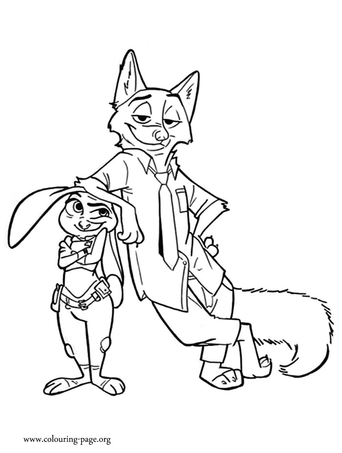 Nick and Judy coloring page