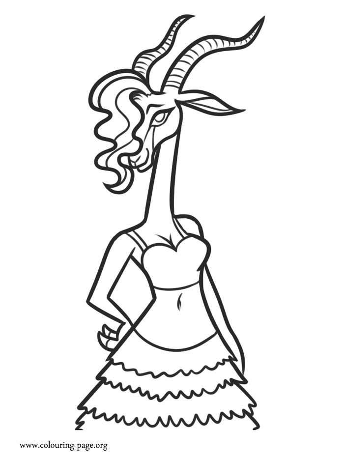 Zootopia - Gazelle coloring page