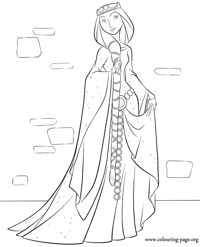 Queen Elinor - Merida's mother coloring page