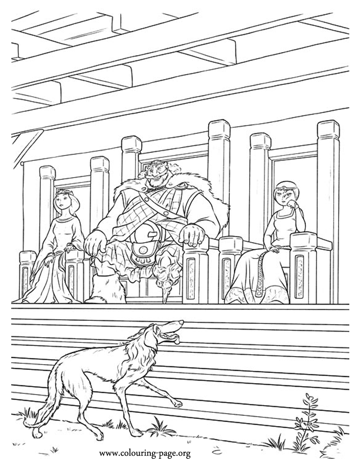 Merida, King Fergus and Queen Elinor coloring page