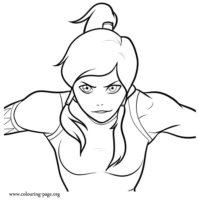 Korra training coloring page