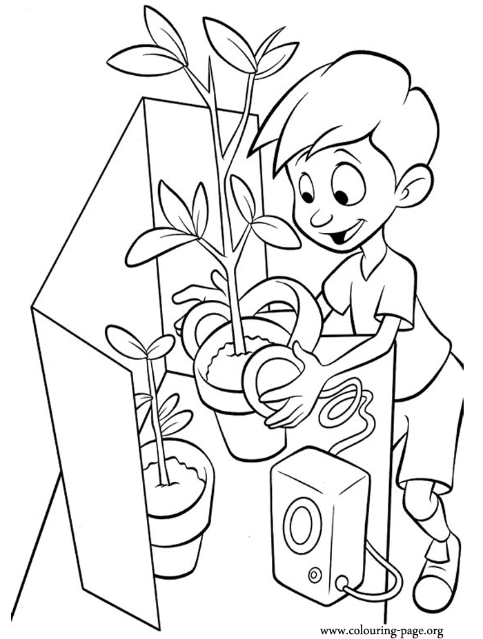Student in the Science Fair coloring page