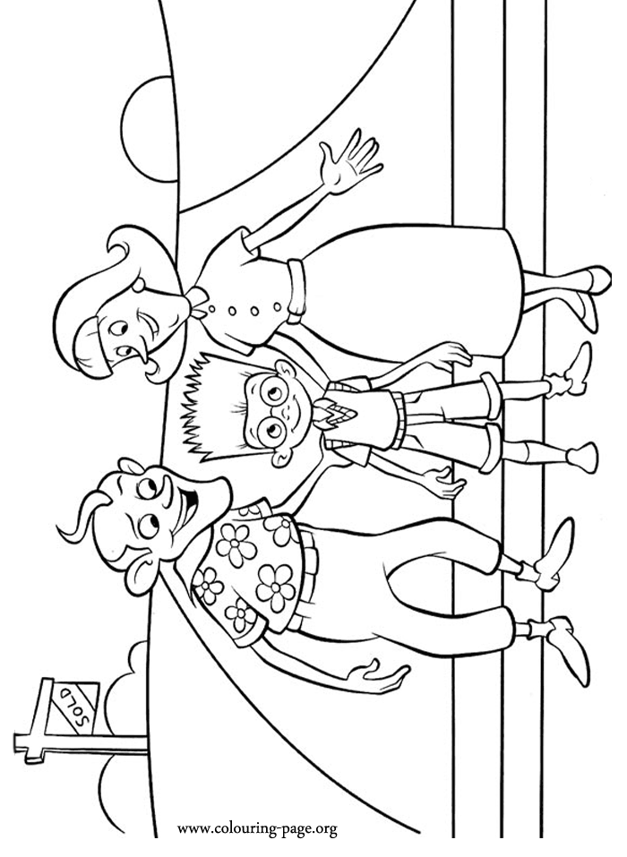 Bud and Lucille adopt Lewis printable coloring page