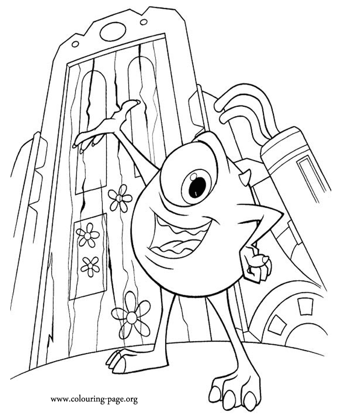 Mike rebuilds the Boo's door coloring page