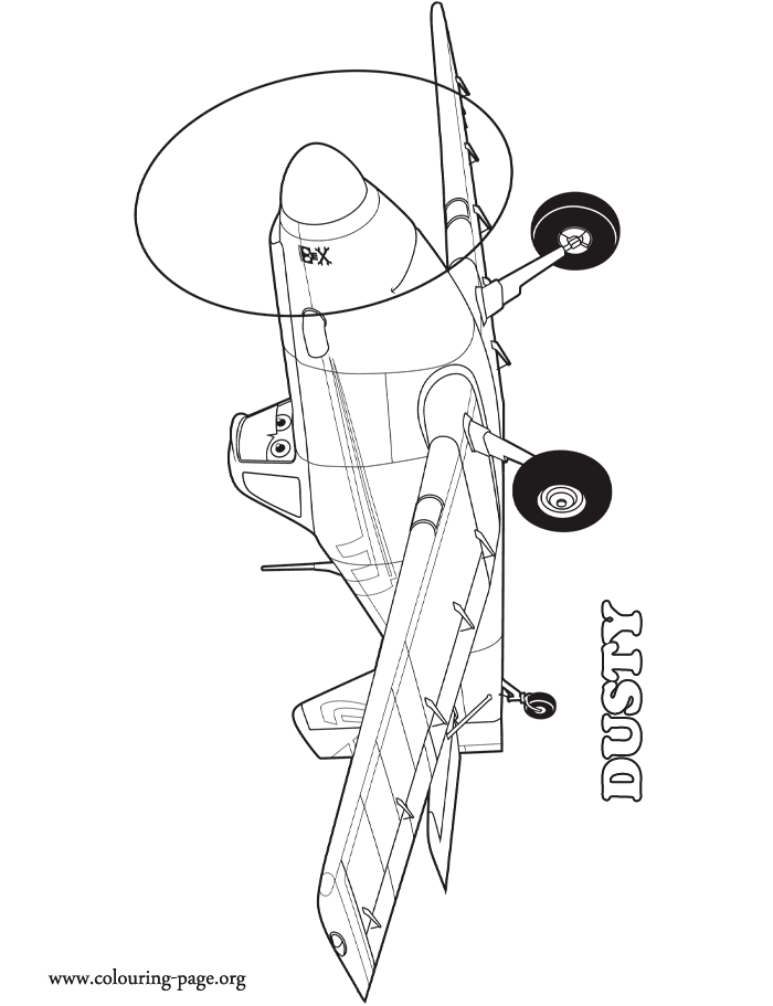 Dusty, a plane with high hopes coloring page