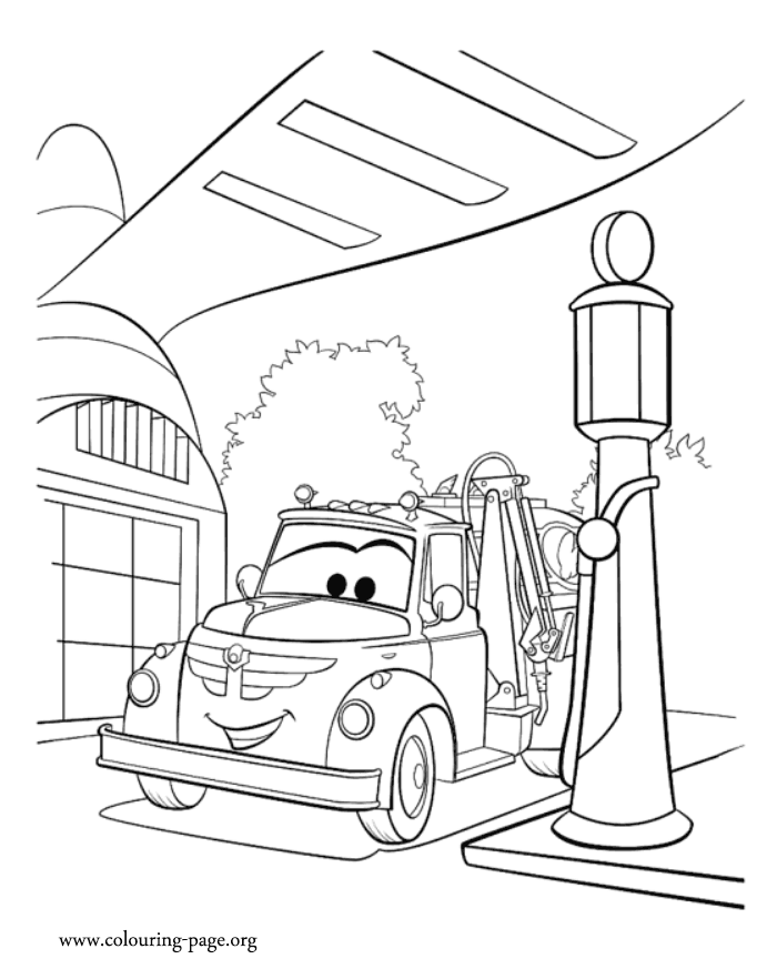 Chug, a fuel truck coloring page