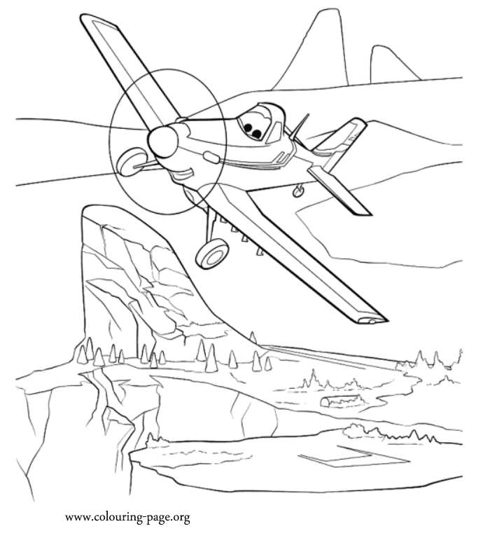 Dusty, a single-propeller plane coloring page