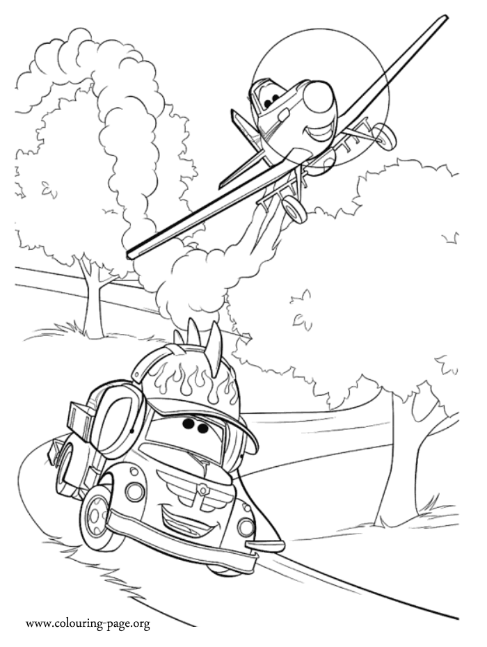 Download Planes - Dusty is practicing race coloring page