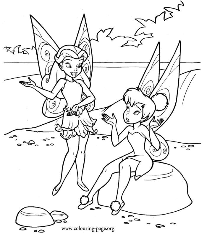 Tinker Bell talking to Rosetta coloring page