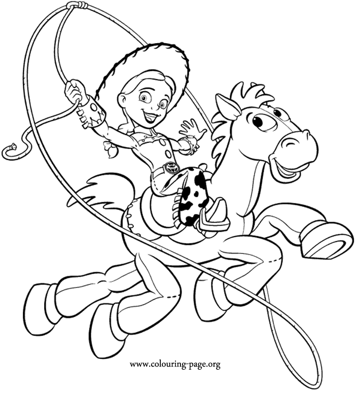 Jessie and Bullseye - Toy Story coloring page